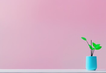 white flower in the pot on a blue background. 3d rendering white flower in the pot on a blue background. 3d rendering 3d rendering of empty podium with plant on pink background.