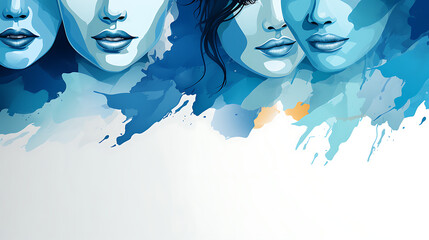 Modern Women and Girls: Flat Style Vector Illustration created with generative AI technology