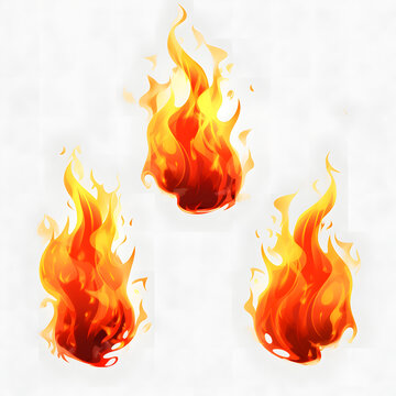fire flame isolated on white background, 