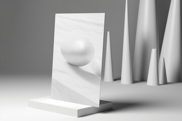 3D blank flyer mockup. Generative AI