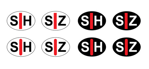 Identify yourself as blind or partially sighted or deafness. SZ, for blind and visually impaired. SH, symbol for limited hearing or hearing loss symbol. Hearing loss impairment. Ear or blindly sign.