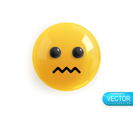 Emotion Realistic 3d Render. Icon Smile Emoji. Vector yellow glossy emoticons. PNG