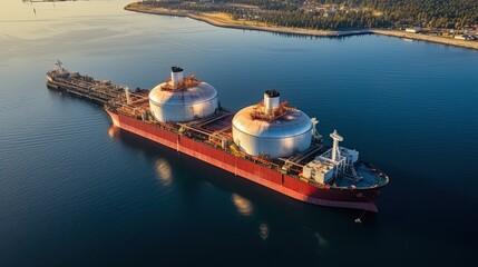 LNG tanker ship - obrazy, fototapety, plakaty