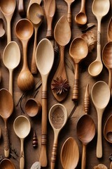wooden spoons on a wooden table