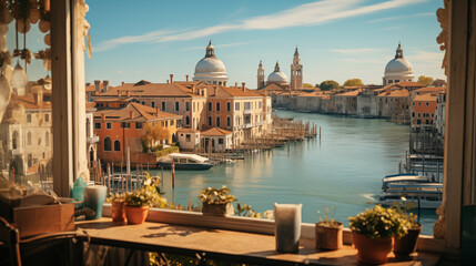 Venetian Sunrise, A Room with a View - obrazy, fototapety, plakaty