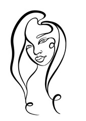 Women portrait line style 