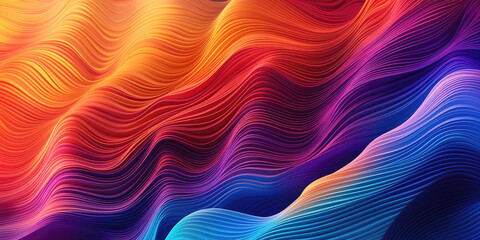 Waving grooved surface in gradient colors