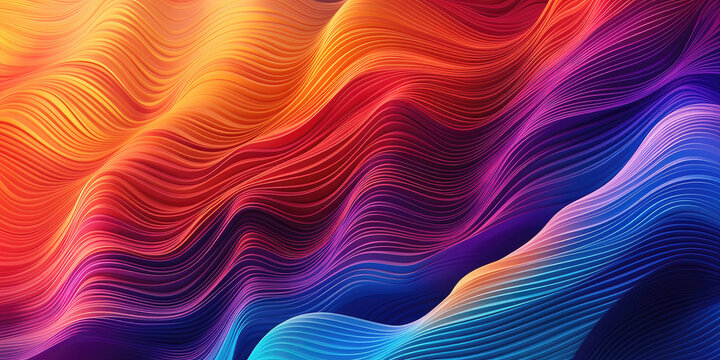 Waving grooved surface in gradient colors