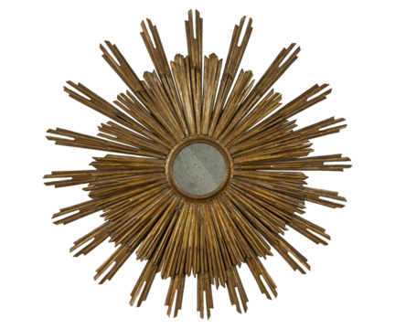 Image of Classic Vintage Sunburst Circle Mirror