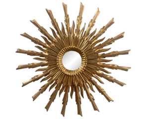 Image of Classic Vintage Sunburst Circle Mirror