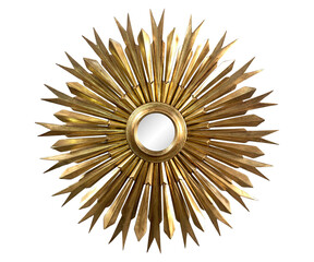 Image of Classic Vintage Sunburst Circle Mirror