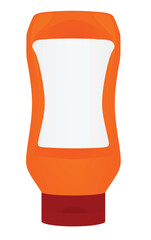 Plastic ketchup bottle, vector illustration