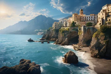 Photo sur Plexiglas Plage de Positano, côte amalfitaine, Italie Landscape with nature of Atrani city