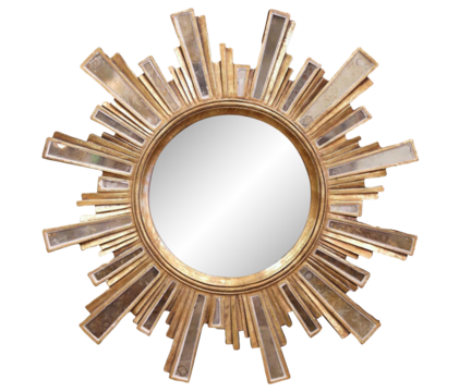 Image of Classic Vintage Sunburst Circle Mirror