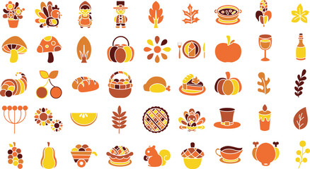 The theme of this icon set is Thanksgiving.