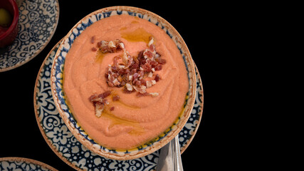The authentic and genuine Cordoban salmorejo or carnerete