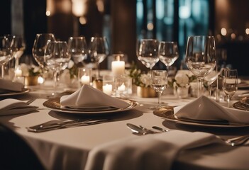 Dine in style tables ready at a large luxury restaurant with modern ambiance