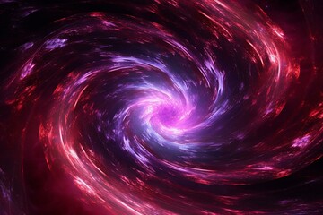 Spiral nebula with red-violet light. Generative AI