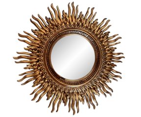 Image of Classic Vintage Sunburst Circle Mirror
