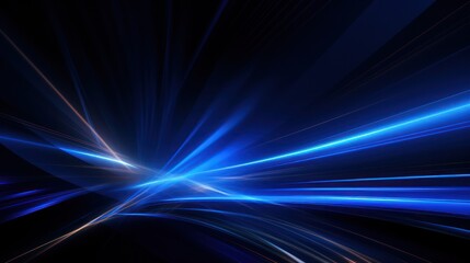 Fototapeta na wymiar Futuristic dark blue background with speed light effect