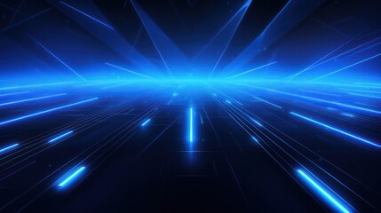 Fototapeta na wymiar Futuristic dark blue background with speed light effect