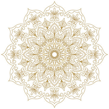 gold line mandala For decorating websites book cover components