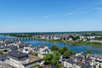 Landscape of the city of Saumur in France