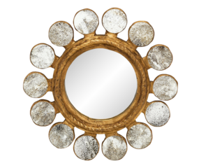 Image of Classic Vintage Sunburst Circle Mirror