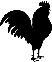 Silhouette of a rooster standing proudly vector