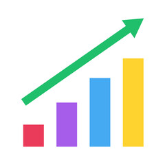 Graph Growth icon illustration.