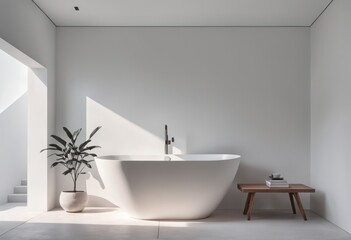 Fototapeta na wymiar modern bathroom interior design. 3d rendering modern bathroom interior design. 3d rendering white bathroom with white tub, sink, sink and round window. 3d rendering