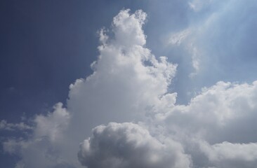 Autumn fall clouds. Rainy white clouds of autumn season floats over the south Indian state of Tamilnadu, Chennai.