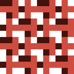 Seamless pattern with geometric motifs in 3 colors. Vector illustration.