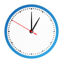 Clock face isolated on white background. 1 o'clock. Vector illustration, Clock icon in flat style