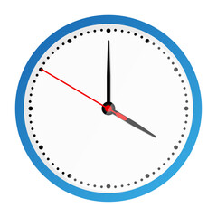 Clock face isolated on white background. 4 o'clock. Vector illustration, Clock icon in flat style