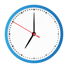 Clock face isolated on white background. 7 o'clock. Vector illustration, Clock icon in flat style