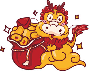 Dragon of new year 2024 elements