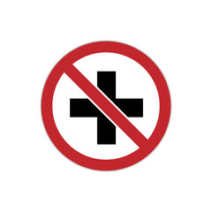 No Health Care. No Help Symbol - Vector.