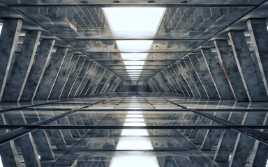 Obraz premium 3d render modern futuristic geometric architecture building black grey white ai generative 