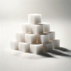 Isolated sugar cubes on white background