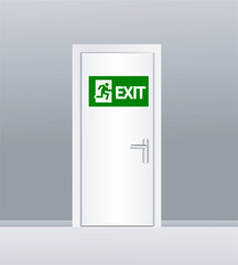 exit emergency sign vector illustration
