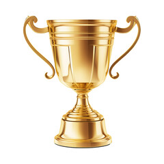 First prize trophy award isolated on white transparent background. Created with generative AI