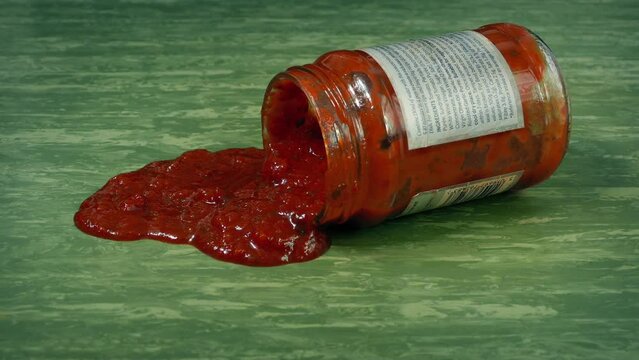 Jar Of Sauce Knocked Off Table Kitchen Accident
