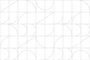 Art deco linear seamless pattern drawing in linear style on white background