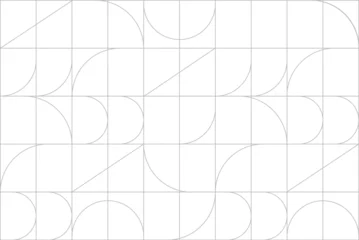 Fotobehang Art deco linear seamless pattern drawing in linear style on white background © anna42f