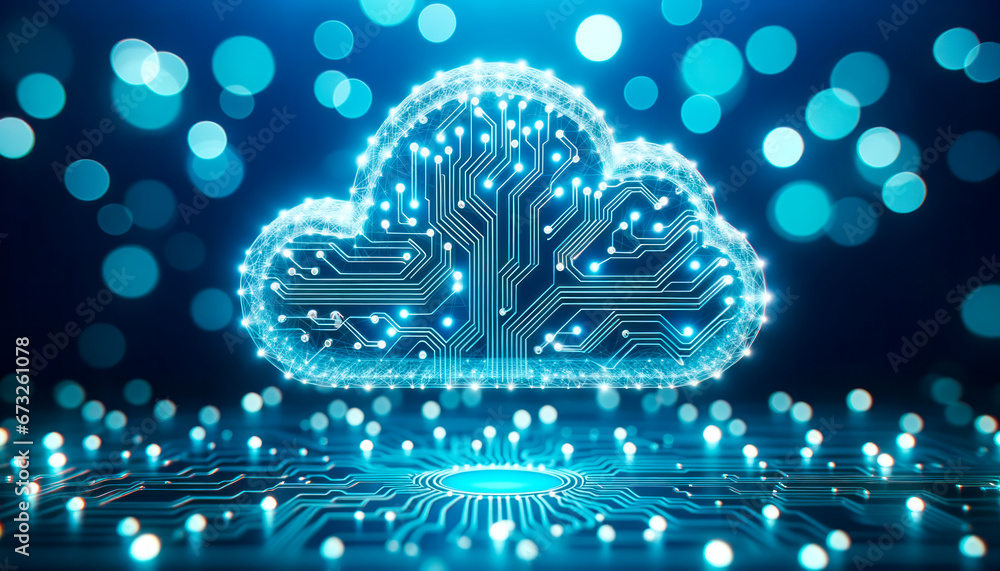 Poster Modern cloud computing technology concept. Generative AI