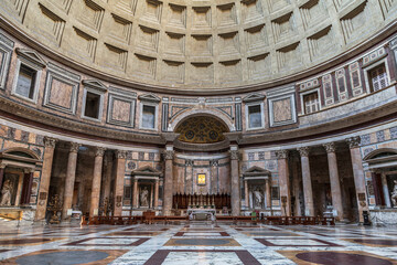 Pantheon, temple of all gods. Interior, main altar. Rome, Italy