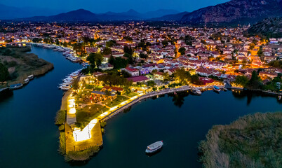 Fototapeta premium Aerial view of Dalyan in Mugla Province, Turkey