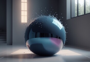 abstract background with glass sphere and ball abstract background with glass sphere and ball 3d render of glass with a ball