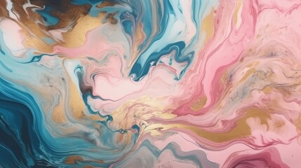 Abstract watercolour paint background illustration - Soft pastel pink blue colour and golden lines, with liquid fluid marbled paper texture banner texture. Decor concept. Wallpaper concept. Art concep